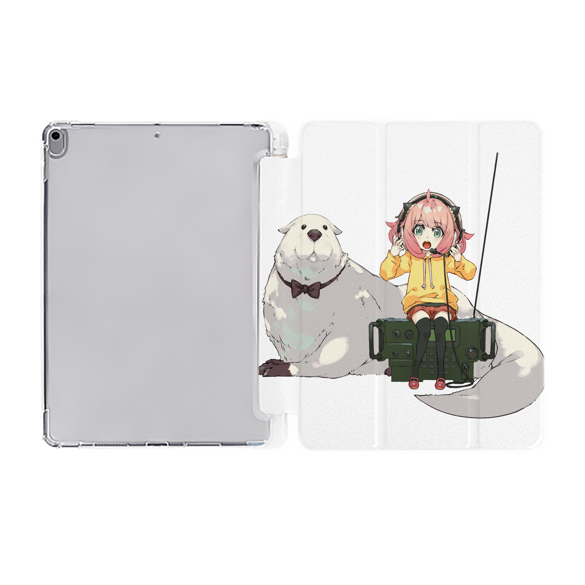 （画像用） SPY×FAMILY间谍家家酒 IPad ケース ペン収納付き 三つ折りスタンド PUレザー×シリコン 対応機種9.5/10.5/10.9インチ